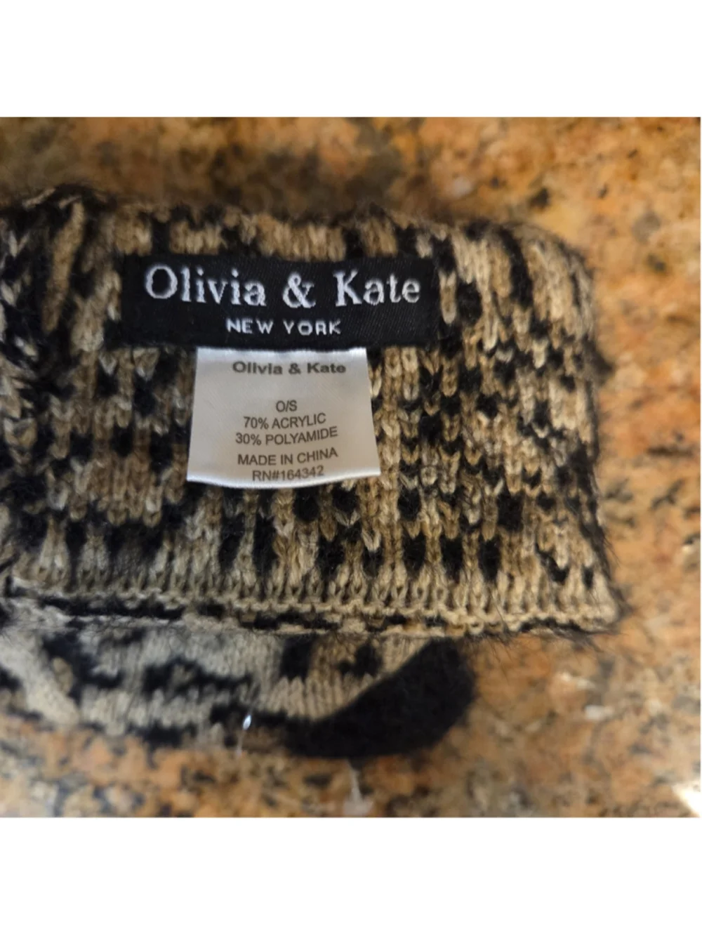 Women's Olivia & Kate Leopard Print Cat Ear Beanie, One Size, Beige/Black